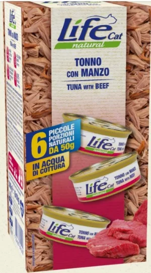Lifecat Multipack 6 x 50g Tonno/Manzo - Lifepet