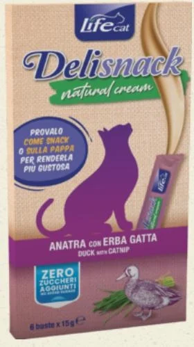 Lifepet Lifecat Deli Snack Cream all'Anatra 90 g