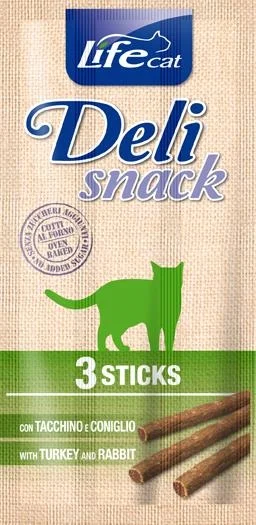 Lifepet Lifecat Snack Tacchino/Coniglio, 3 stick x 15 g