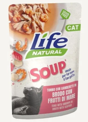 Lifepet LifeCat Soup Tonno e Gamberetti – 30 buste da 60 g