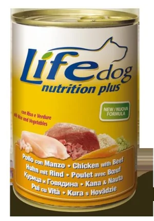 Lifepet Lifedog cibo umido per cani Pollo/Manzo 400 g