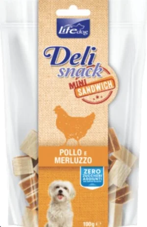 Lifepet Lifedog Delisnack Mini Sandwiches Pollo/Merluzzo 100 g