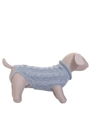 Maglioncino per cani Bengy azzurro con trecce in lana