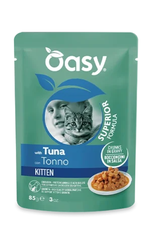 Oasy Bocconcini Kitten Tonno Umido per Gattini 85 g