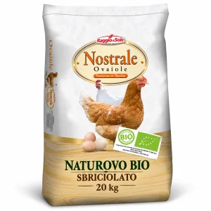 Naturovo Bio Sbriciolato Raggio di Sole 20 kg – mangime biologico sbriciolato per pollastre e galline ovaiole