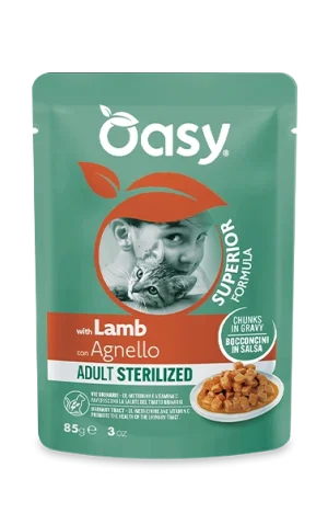 Oasy Bocconcini Adult Sterilized Agnello Umido per Gatti 85 g