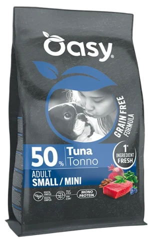 Oasy Grain Free Adult Small Mini Tonno Crocchette per Cani