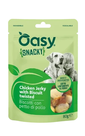 Oasy Snacky Biscotti con Petto di Pollo Snack per Cani 80 g