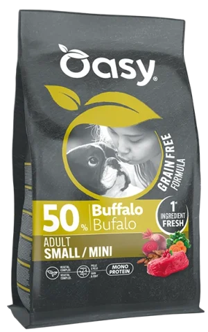 Oasy Grain Free Adult Small Mini Bufalo Crocchette per Cani