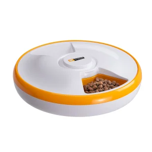 Ferplast Mangiatoia automatica Roulette a 6 pasti per cani e gatti, 31,5 x 31,5 x h 8,5 cm