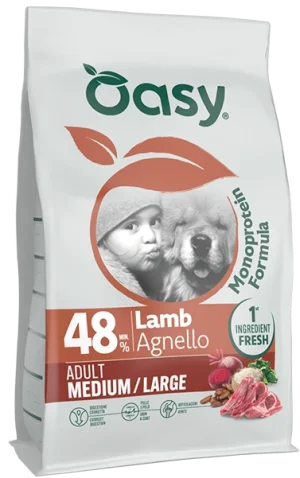 Oasy Monoproteico Adult Medium Large Agnello Crocchette per Cani
