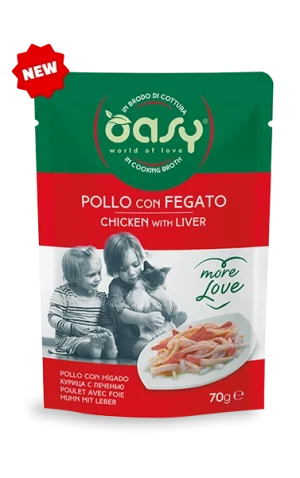 Oasy More Love Pollo con Fegato Umido per Gatti 70 g