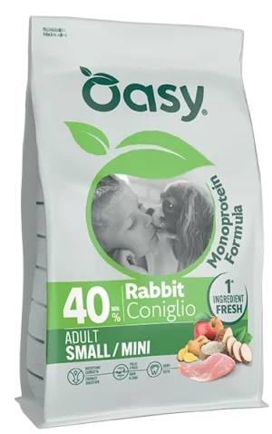 Oasy Monoproteico Adult Small Mini Coniglio Crocchette per Cani