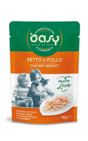 Oasy More Love Petto di Pollo Umido per Gatti 70 g