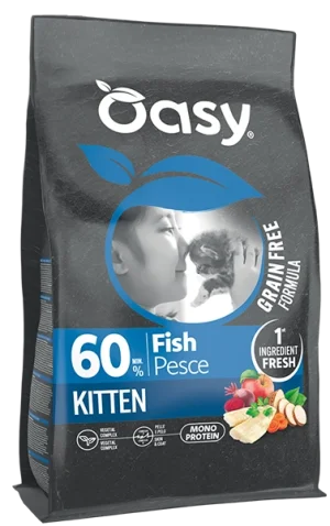 Oasy Grain Free Kitten Pesce Crocchette per Gattini