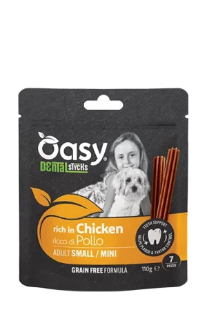 Oasy Grain Free Dental Stycks Adult Small Mini Pollo Snack per Cani 110 g