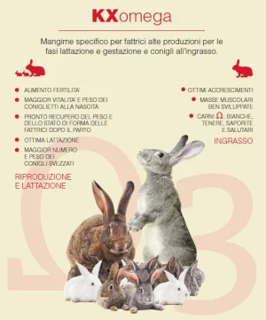 Mangime pellet conigli riproduttori KX Omega 25 kg