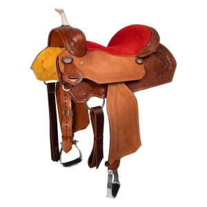 McBryan Sella Western Barrel Red Seat con Basket Tooling