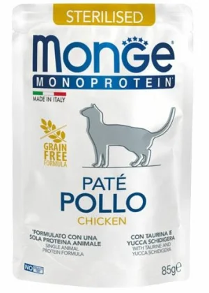 Monge Cat Buste Mono Paté Sterilized Pollo - 28 x 85 g