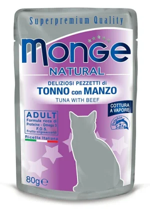 Monge Cat Buste Tonno e Manzo 24 x 80 g