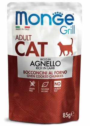 Monge Cat Grill Buste Agnello per Gatti 28 x 85 g