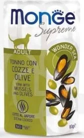Monge Cat Supreme Buste Tonno, Cozze e Olive - 24 x 80 g