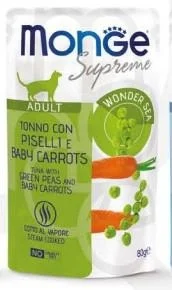 Monge Cat Supreme Buste Tonno/Piselli/Carote 24 x 80 g