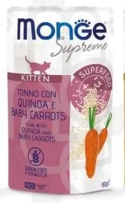 Monge Cat Supreme Kitten Tonno, Quinoa e Baby Carote - 24 x 80 g