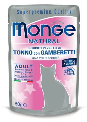Monge Cat Tonno e Gamberetti 24 bustine da 80 g