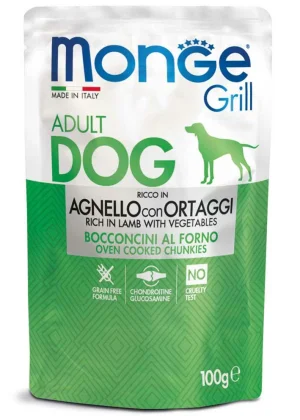 Monge Dog Grill Buste Agnello e Verdure 24 x 100 g