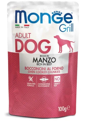 Monge Dog Grill Manzo - 24 buste x 100 g