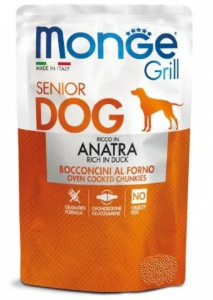 Monge Dog Grill Senior Anatra – Buste 24 x 100 g