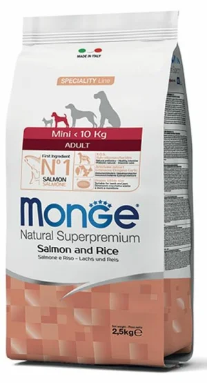 Monge Dog Mini Salmone 7,5 kg - Mangime secco per cani di piccola taglia