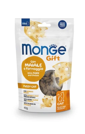 Monge Gift Cat Crunchy Ripieni Appetito Difficile Maiale/Formaggio