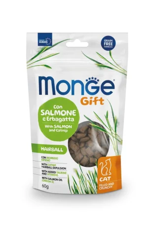 Monge Gift Cat Filled Crunchy Hairball Salmone & Erba gatta 60 g
