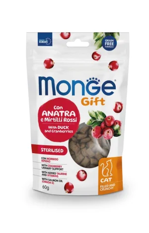Monge Gift Cat Filled Crunchy Sterilized Anatra e Mirtilli 60 g
