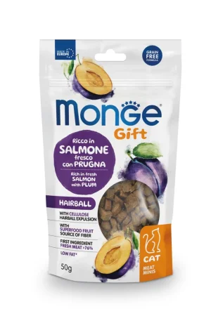 Monge Gift Cat Meat Minis Hairball Salmone e Prugne 50 g