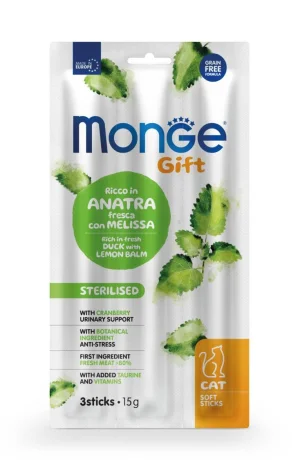 Monge Gift Cat Soft Stick Sterilized Anatra/Melissa 15 g