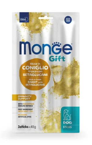 Monge Gift Sticks per Cani Immunity Support Coniglio con Nucleotidi 45 g