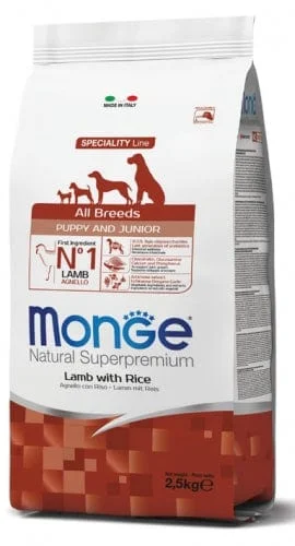 Monge Puppy Junior Agnello e Riso Crocchette per Cuccioli