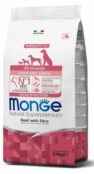 Monge Puppy/Junior Manzo e Riso 2,5 kg