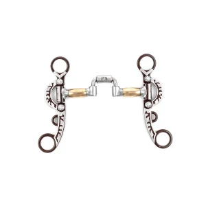 Morso correctional Pool's in ferro nero con rulli in rame e aste lavorate - 12,5 cm