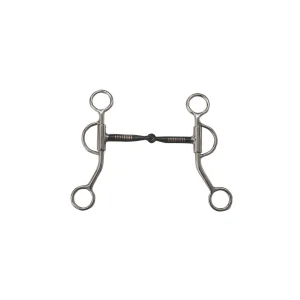 Morso Western inox a aste corte Pool's - imboccatura nera - 12,5 cm