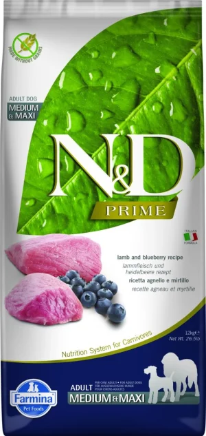 ND Dog Prime Medium/Maxi Agnello/Mirtillo 12kg - FARMINA