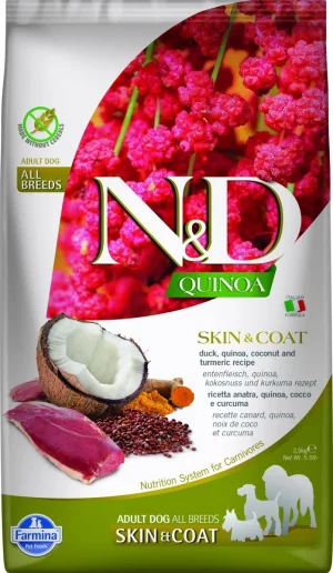 Farmina N&D Skin & Coat Anatra, Quinoa, Cocco, Curcuma 2.5kg