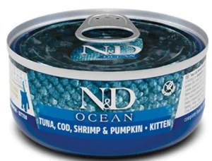 ND Um Kitten Ocean Tonno/Merluzzo/Gamberetti 70g - Farmina