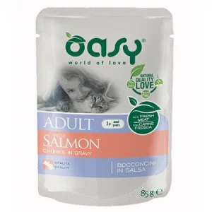 Oasy Cat Bocconi Salmone 12 x 85g - Cibo Umido per Gatti