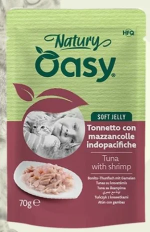Oasy Cat Natury Bustine Tonnetto/Mazzancolle 24 x Gr 70