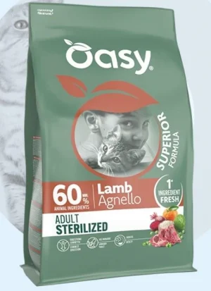 Oasy Cat Superior Sterilized Agnello 300g - Mangime Secco per Gatti