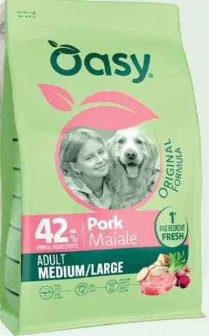 Oasy Dog Original Adult Medium/Large Maiale - 2/10 kg